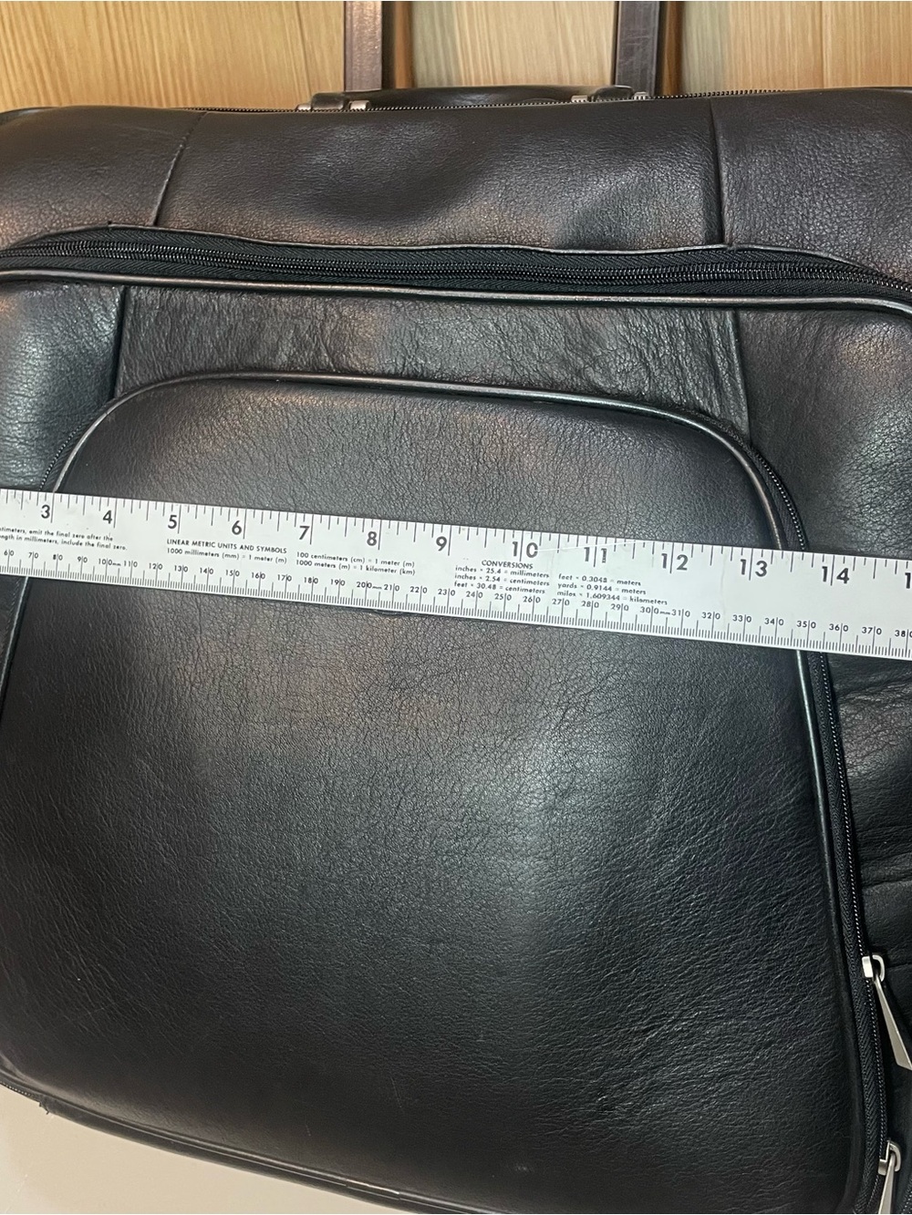 Cadillac Genuine Leather Rolling Suitcase Luggage Executive Briefcase - Picture 12 of 16